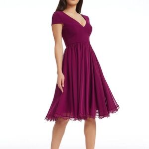 Corey Dress • Dress The Population • Dark Magenta • NWT